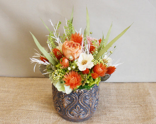 プリザーブドアレンジ(apricot orange)